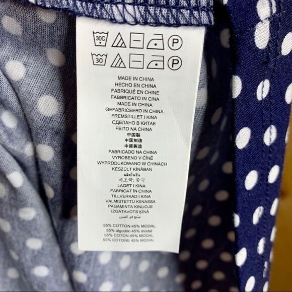 Michael Kors NWT blue/ white polka dot top size L - Picture 8 of 8
